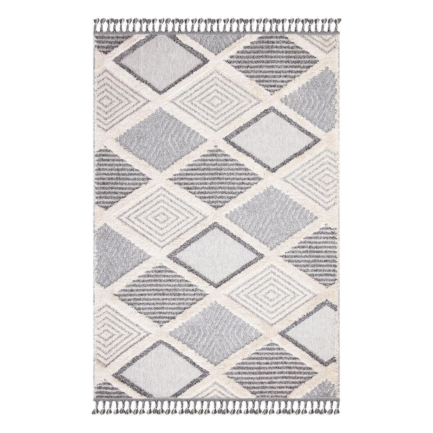 KURZFLOR-TEPPICH Valencia 731 Graublau/ Creme 120x170 cm - Blau/Creme, Textil (120/170cm) - carpet city