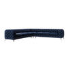 ECKSOFA Chesterfield Laura Marineblau Samt - Silberfarben/Dunkelblau, Holz/Textil (323/323cm) - S-Style Möbel