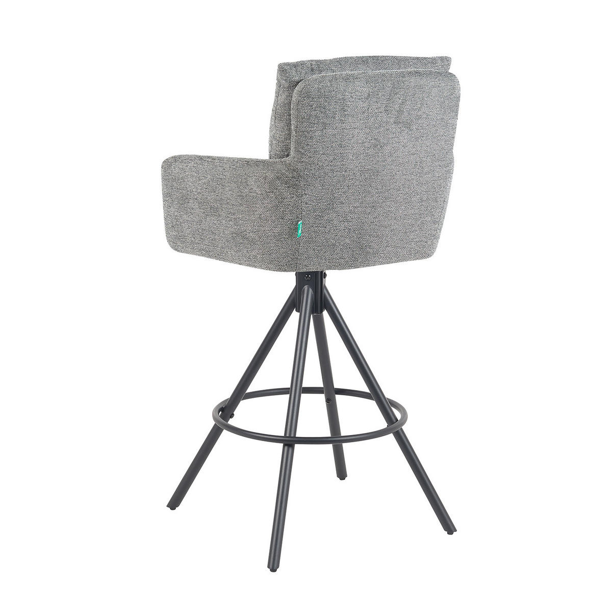 BARHOCKER Lio - Schwarz/Grau, Textil/Metall (54/103/57cm) - DUBI Möbel