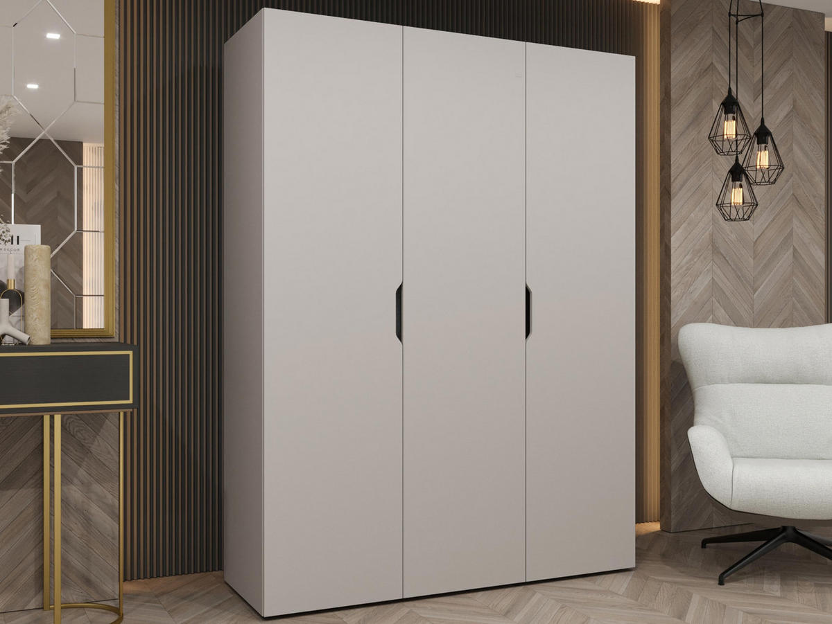 DREHTÜRENSCHRANK Malaga 150 - Kaschmir, Holzwerkstoff (150/202/52cm) - MIRJAN24