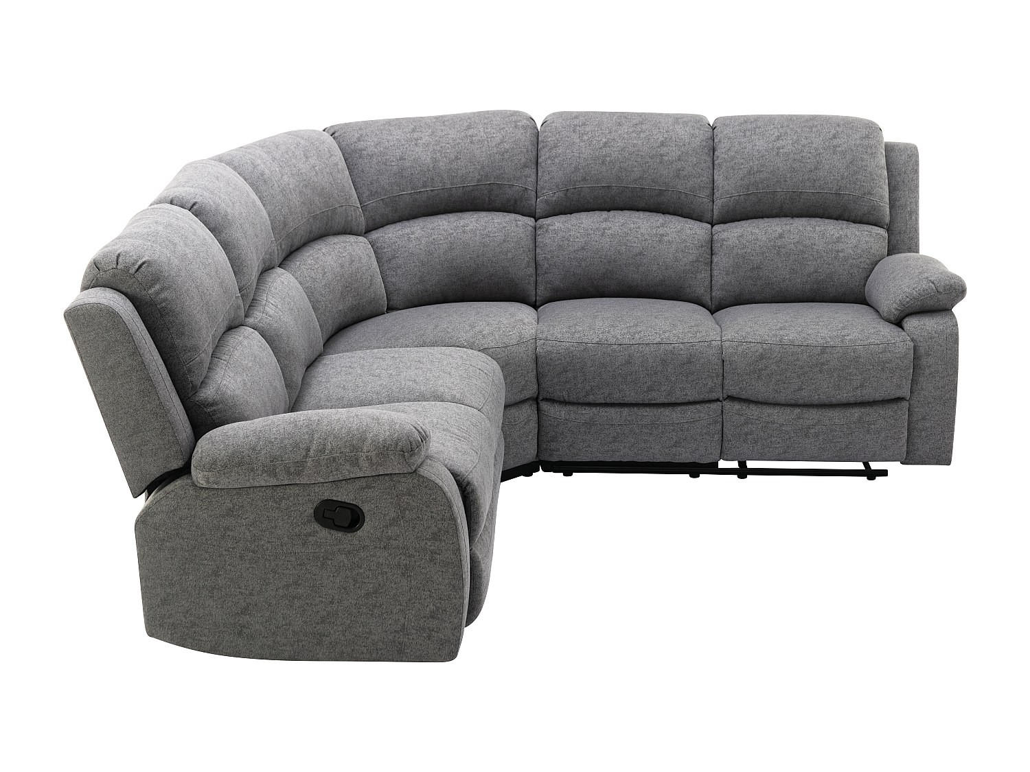 RELAXSOFA - 5 Personen - stoff - grau Rieti - Grau, Textil (229/100/229cm) - Vente-Unique