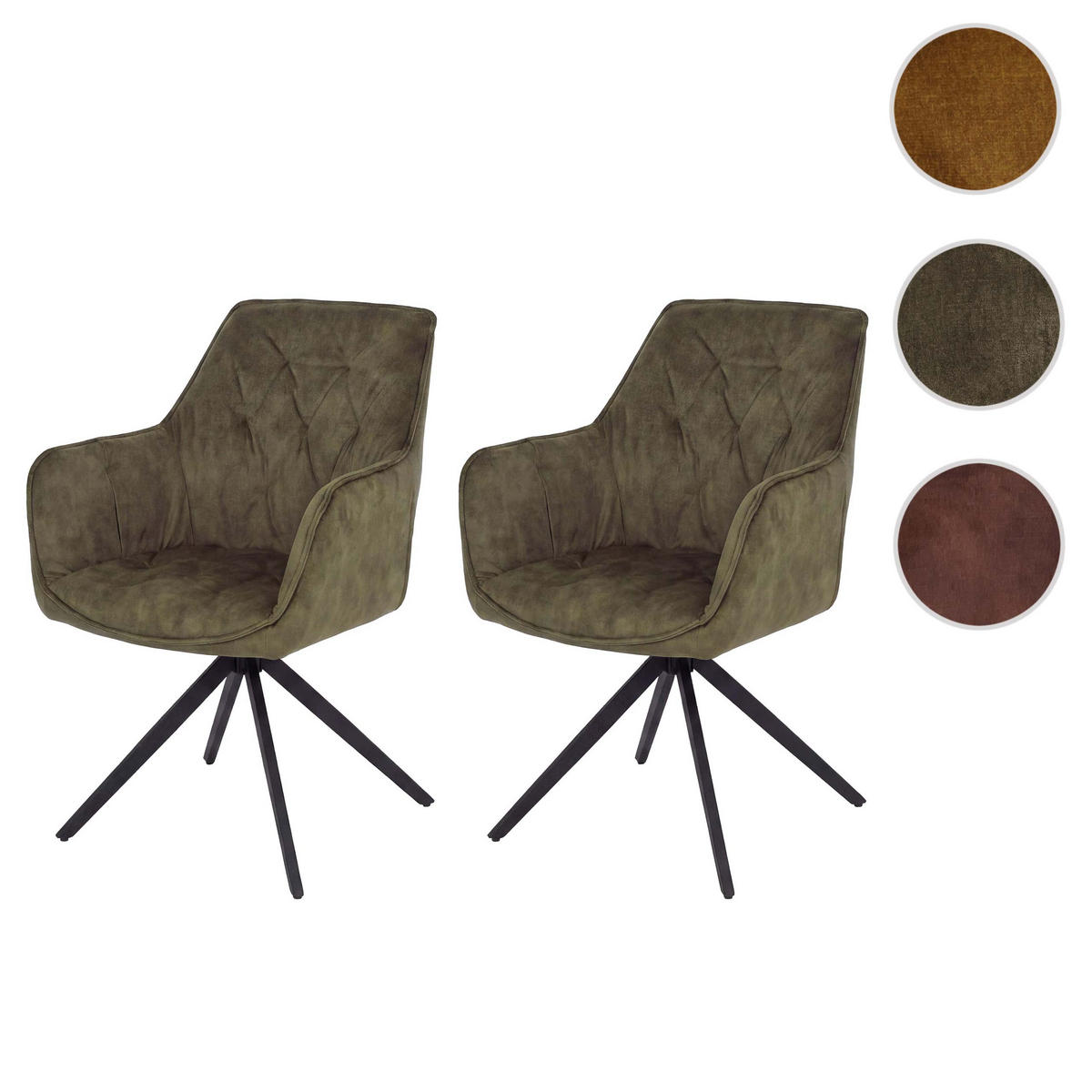 ESSZIMMERSTUHL Olive 2er-Set - Grün, Textil (56/86/60cm) - MCW