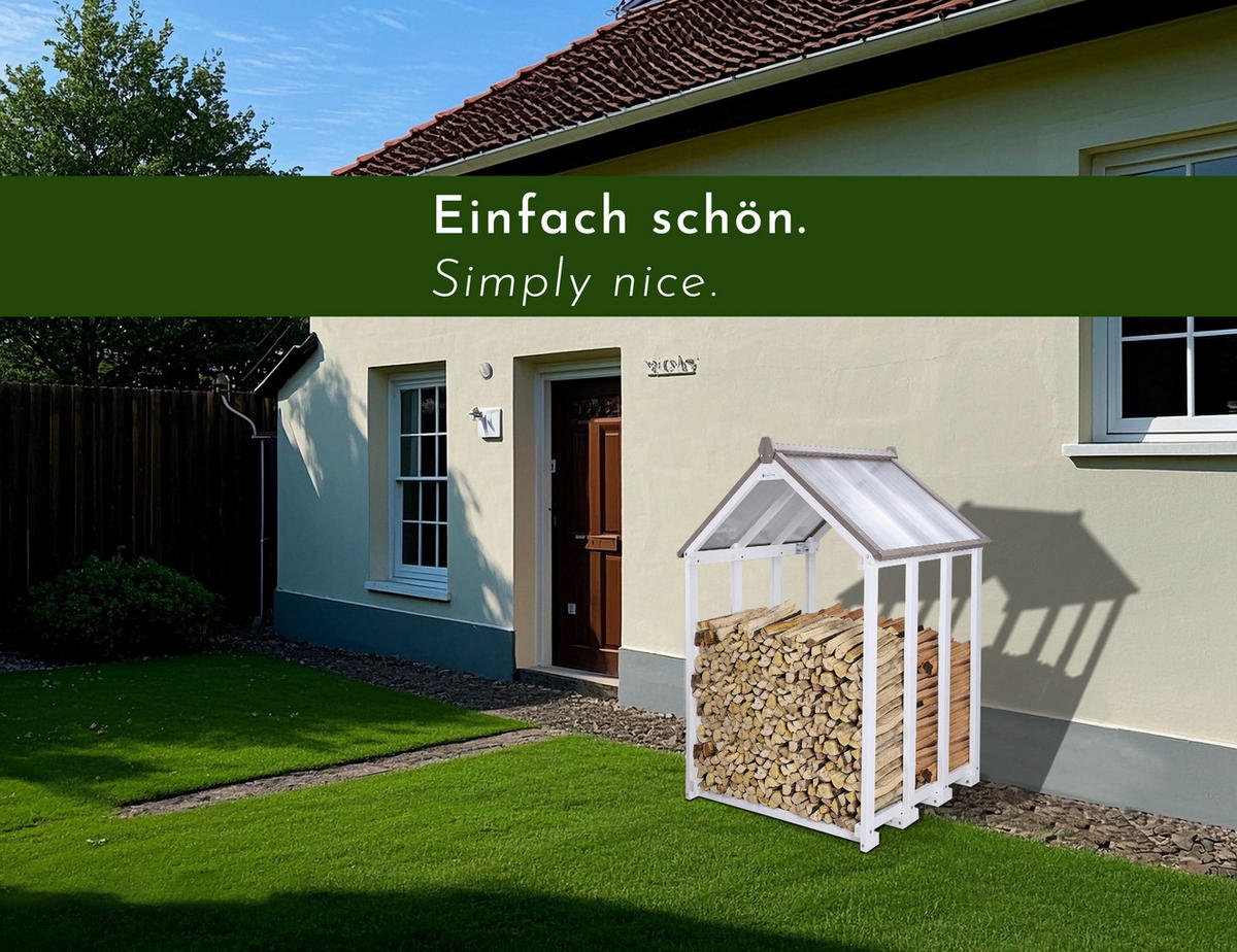 KAMINHOLZREGAL depositio1 - Weiß, Holz (110/150/75cm) - WONDERMAKE