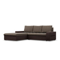 ECKSOFA MIT SCHLAFFUNKTION AURORA LINKS, Braun + Braun - Braun, Textil (243/200cm)
