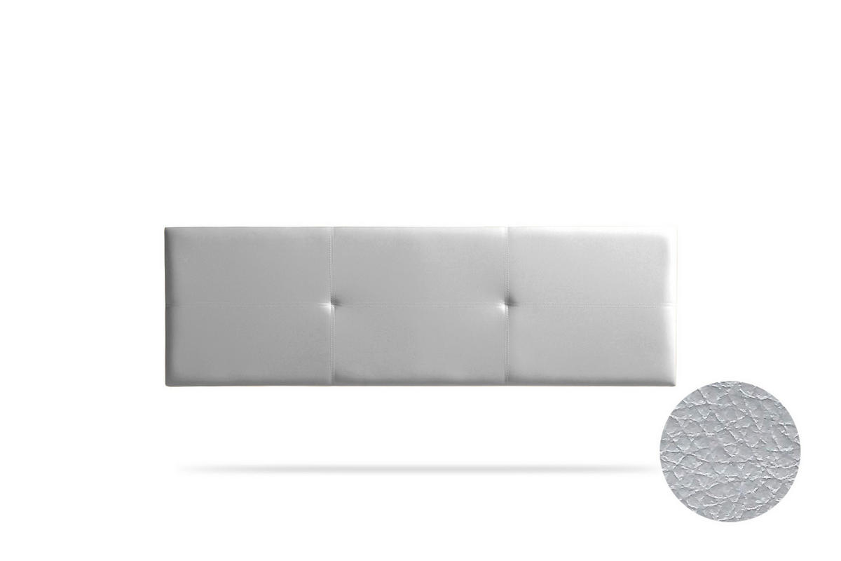 KOPFTEIL gepolstert ALMA Kunstleder 100x50x5 cm - Silber - Moonia - Silberfarben, Holz (100/5/50cm)