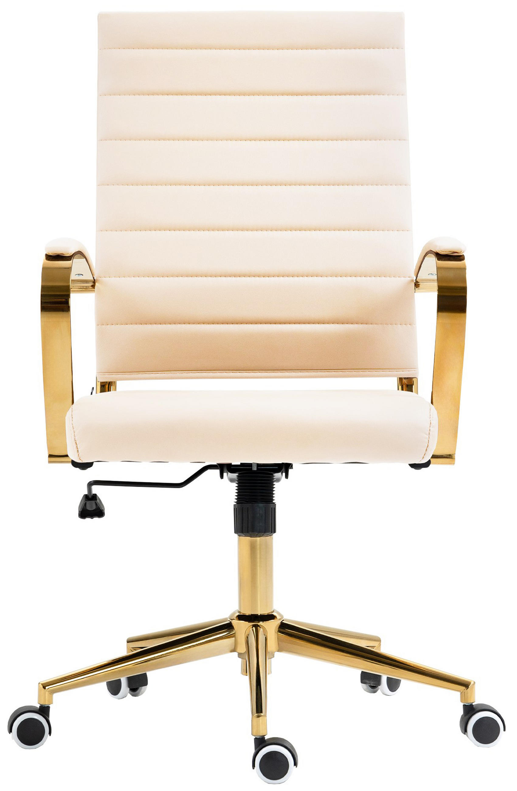 BÜROSTUHL Vantor Kunstleder creme - Goldfarben/Creme, Metall (57/109/59cm) - TPFLiving