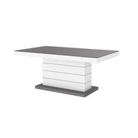 COUCHTISCH rechteckig Anthrazit matt Weiß Hochglanz auziehbar höhenverstellbar 120/70/50 cm - Weiß Hochglanz/Anthrazit, Holzwerkstoff (70/120/50cm)