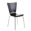 BESUCHERSTUHL Jaron mit Holzsitz und Metallgestell, Farbe: Schwarz - Chromfarben/Schwarz, Holz/Metall (43/84/50cm) - TPFLiving