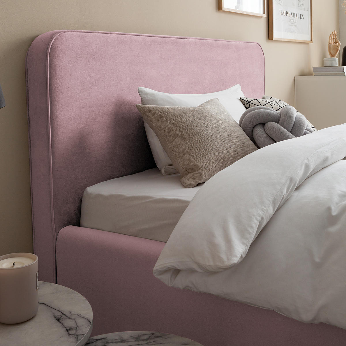 POLSTERBETT - Mauve, Textil (140/200cm) - home24