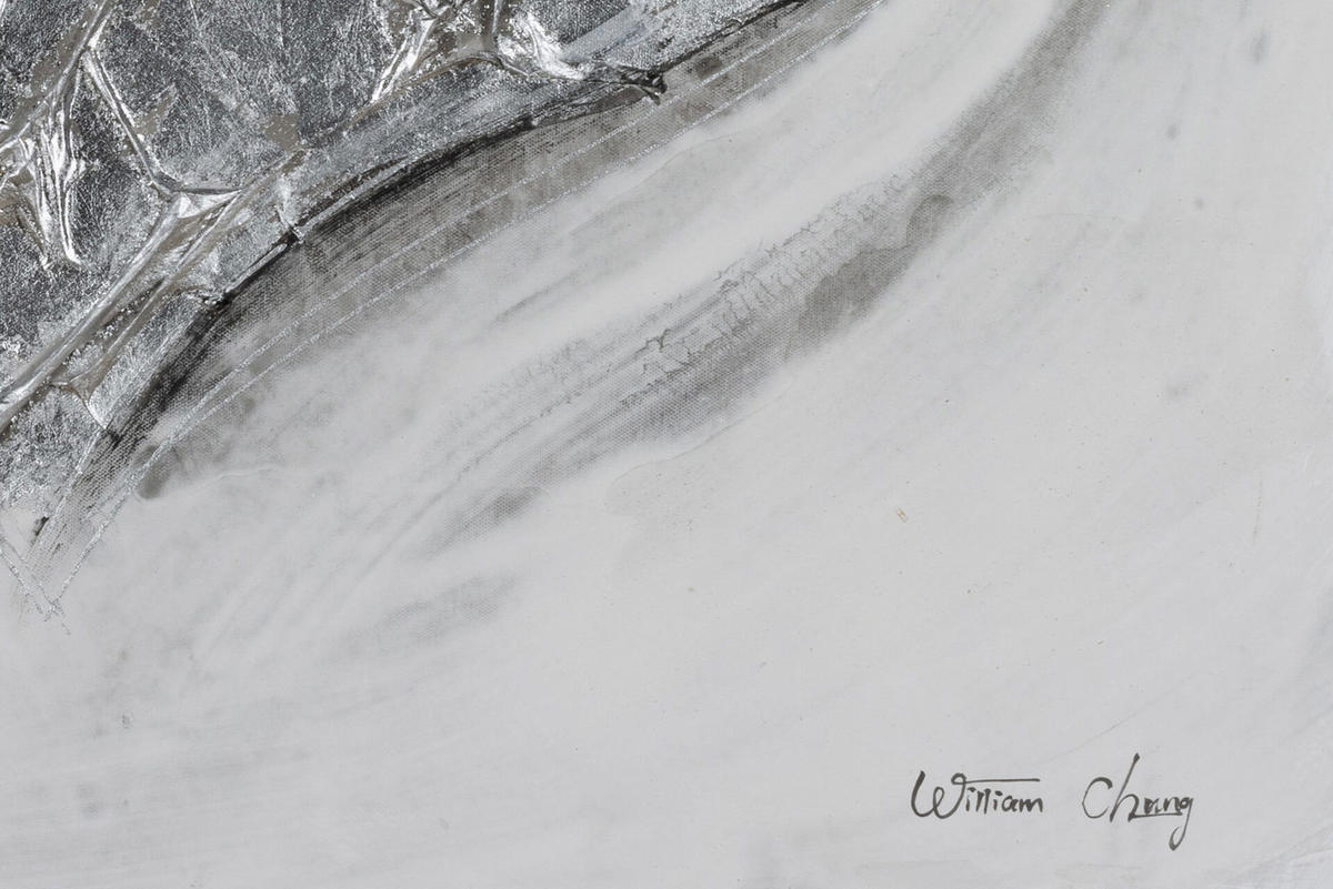 ACRYLBILD HANDGEMALT 80/80 cm - Weiß, Holz/Textil (80/80cm) - KUNSTLOFT