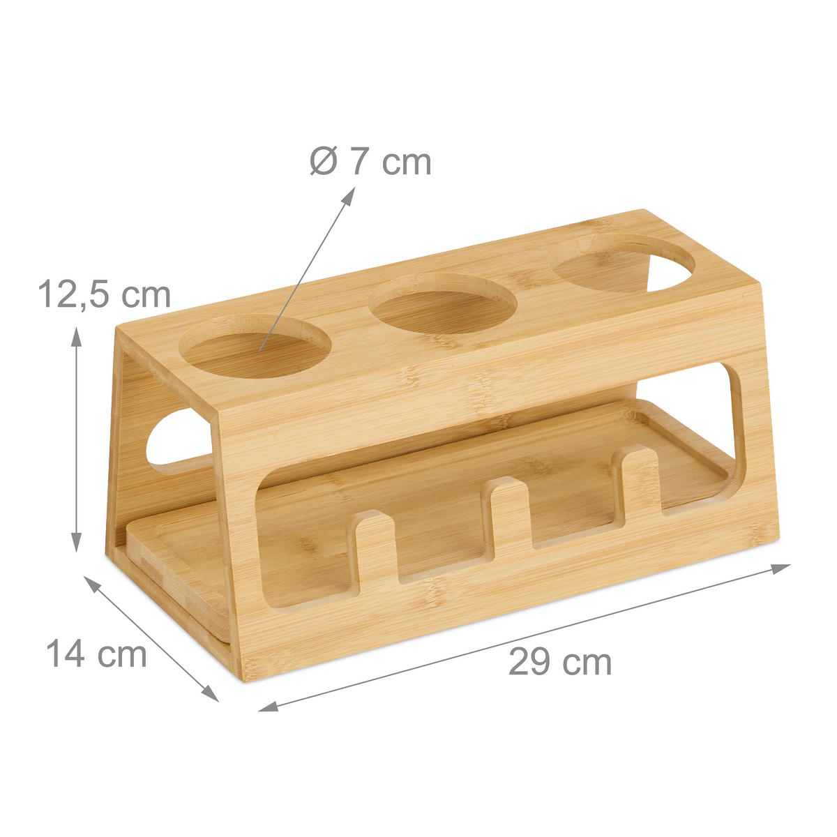 DRŽIAK na fľaše - svetlohnedá, drevo (29/12.5/14cm) - Relaxdays