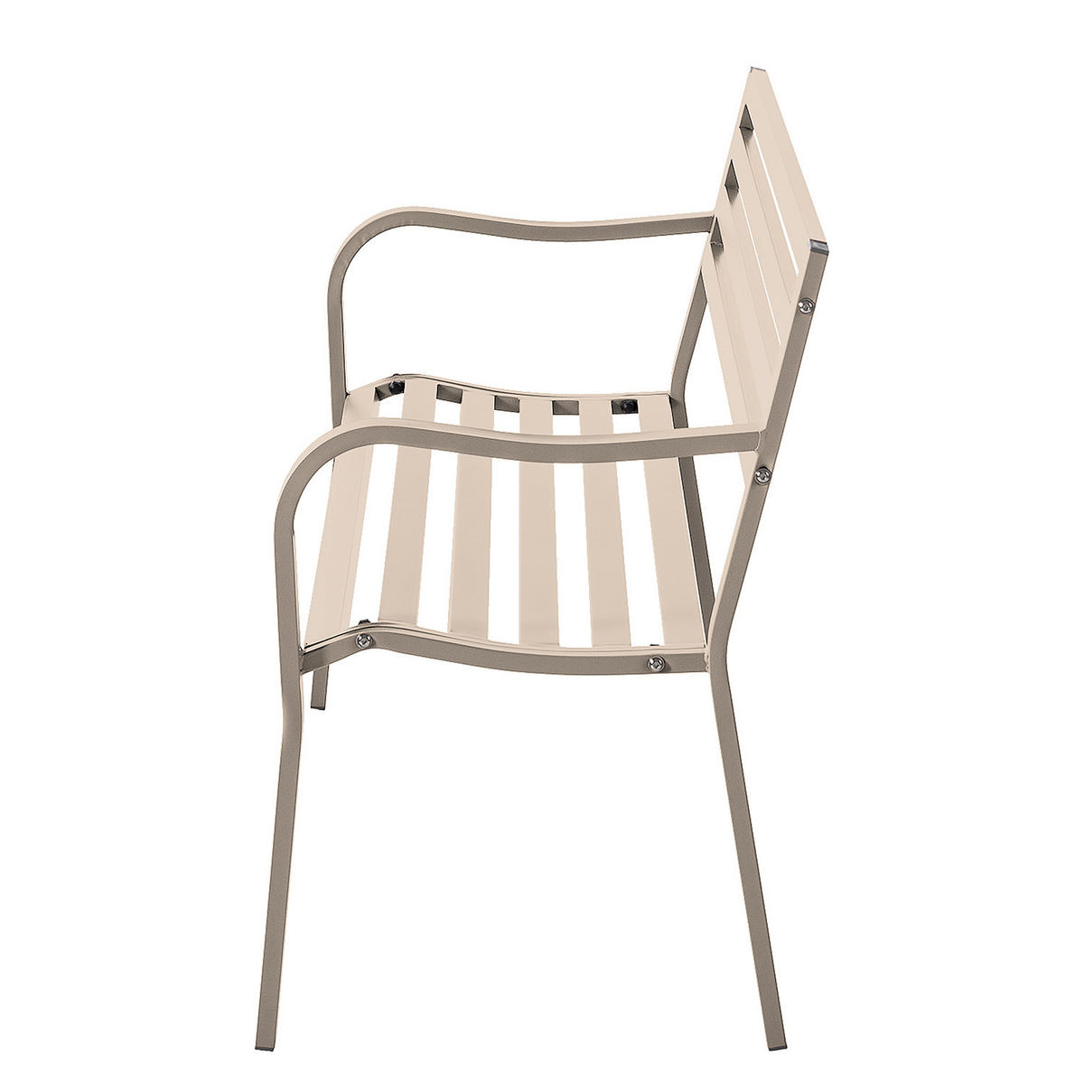 GARTENBANK - Stahl - Beige, Metall (128/81/56cm) - home24