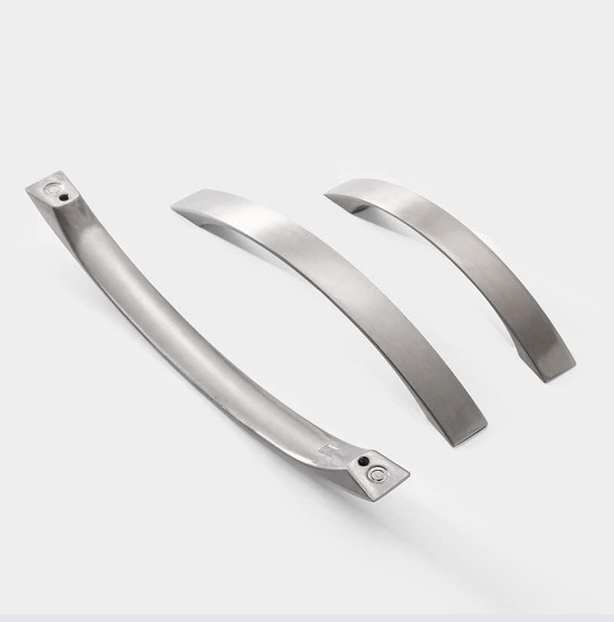 KÜCHENGRIFF Chrom 10er-Set Lochabstand 96 mm gebürstetes Nickel - Silberfarben, Metall (2/3/12.4cm)