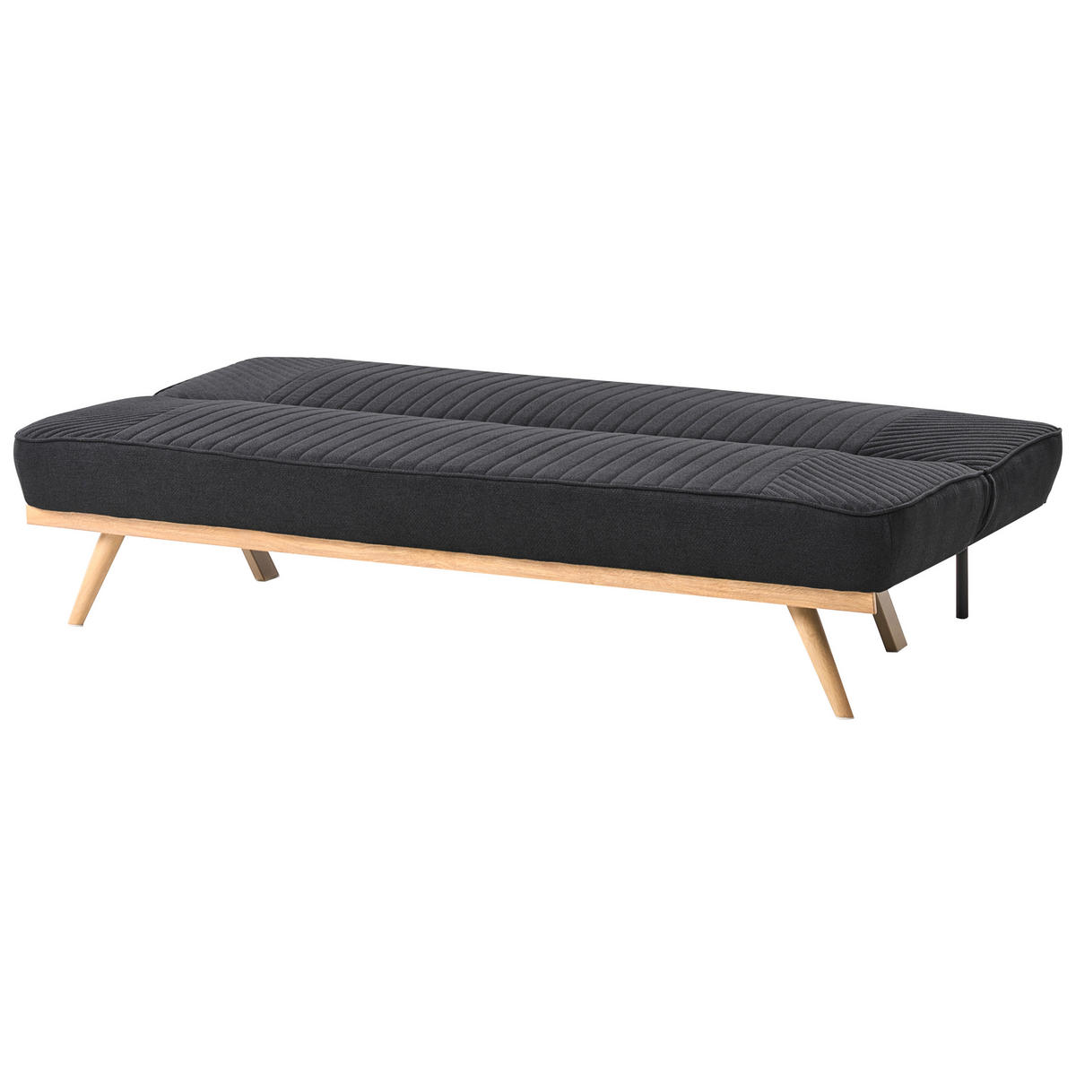 SCHLAFSOFA 2-Sitzer Stoff Schwarz Kalfafel - Schwarz/Braun, Textil (191/84/73cm) - Beliani