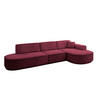 ECKSOFA Ottomane Rechts MARI-L2-v3 - 328x171x83 cm Bordeaux Velours - Bordeaux/Schwarz, Holzwerkstoff/Kunststoff (171/328cm) - ALTDECOR
