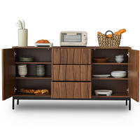 SIDEBOARD 150/40/80 cm dunkelbraun aus MDF mit verstellbaren Einlegeböden - Naturfarben, Holzwerkstoff (150/80/40cm) - OKWISH
