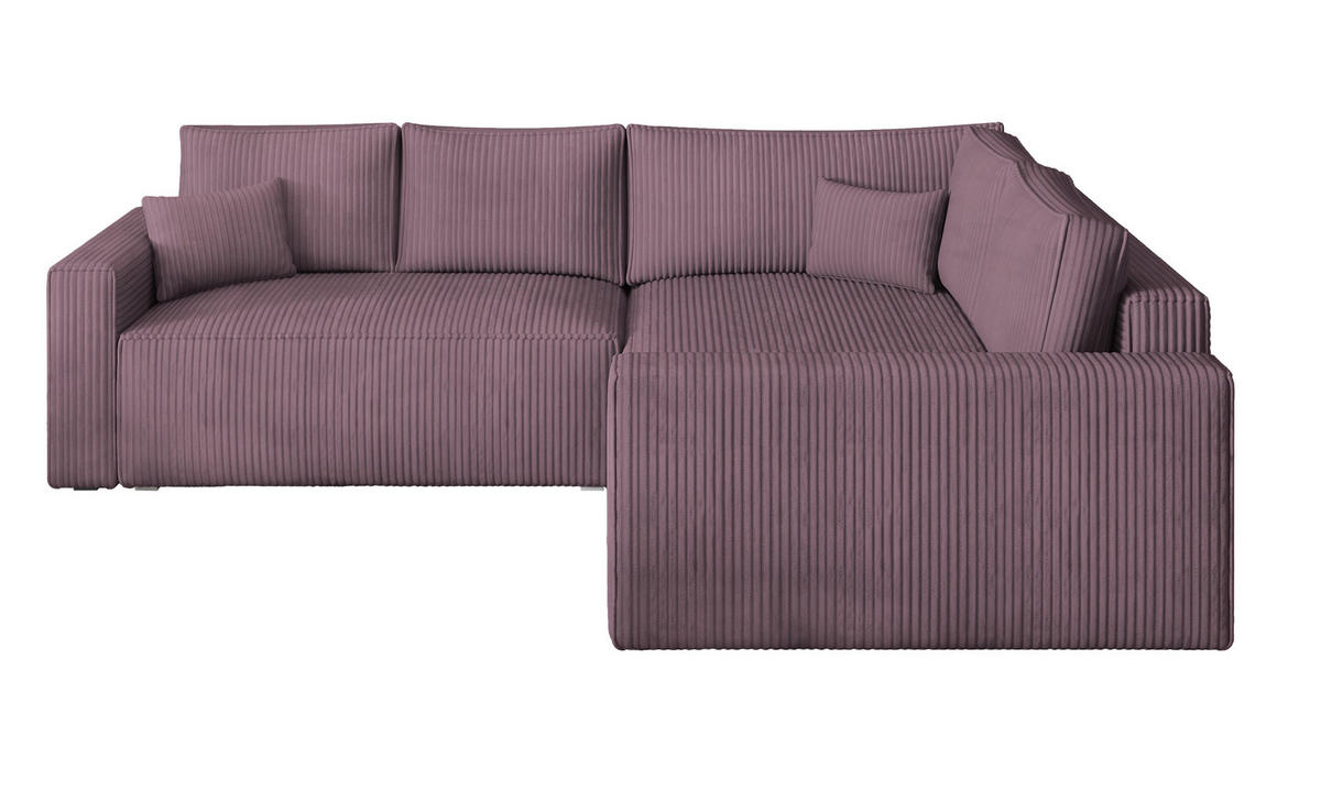 ROHOVÁ SEDAČKA ERONIS šeříková - šedá/šeříková, dřevo/textil (265/194cm) - MASSENO