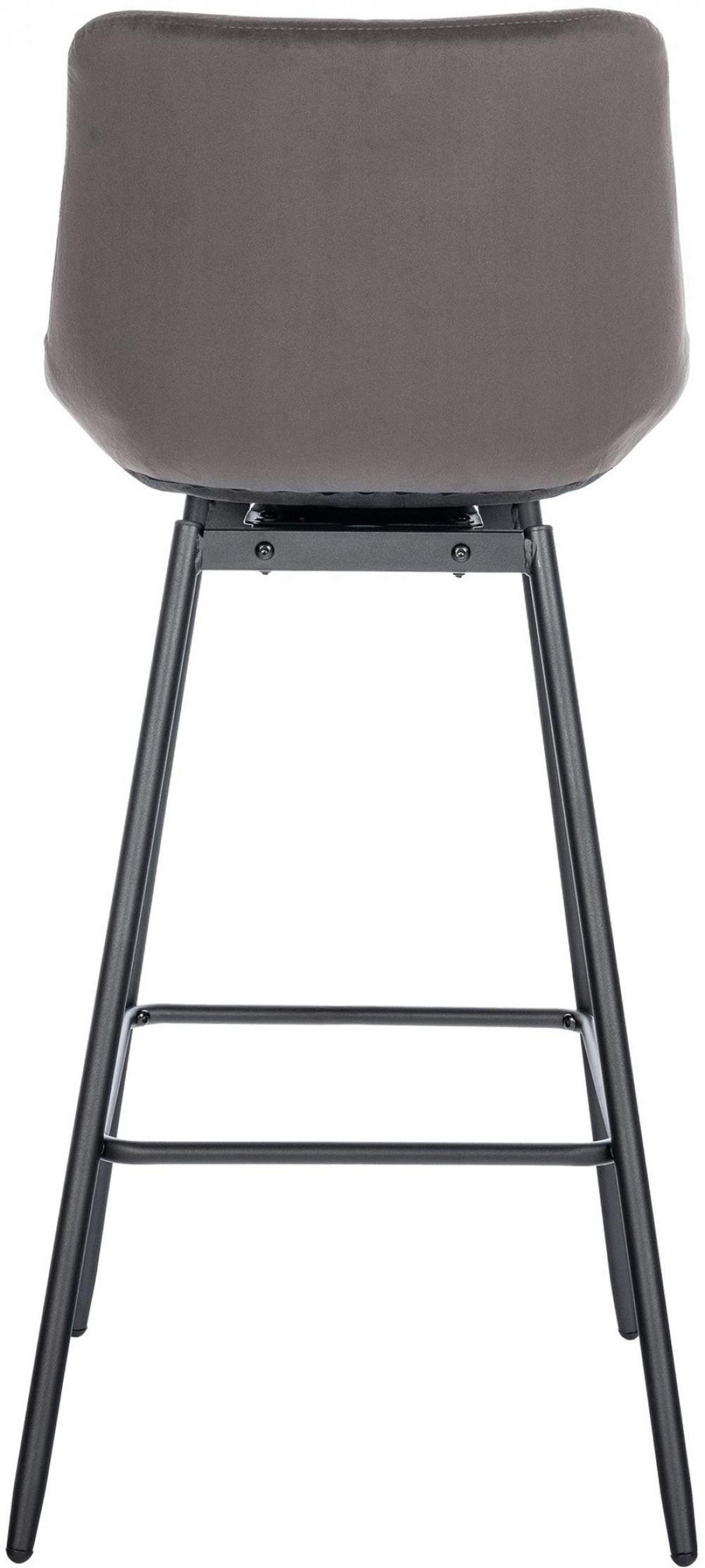 BARHOCKER Samt grau - Schwarz/Grau, Textil/Metall (49/105/56cm) - CLP