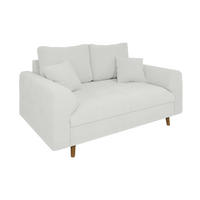 2-SITZER-SOFA Henrik Weiß Boucle - Weiß/Braun, Holz/Textil (150/81/93cm) - S-Style Möbel