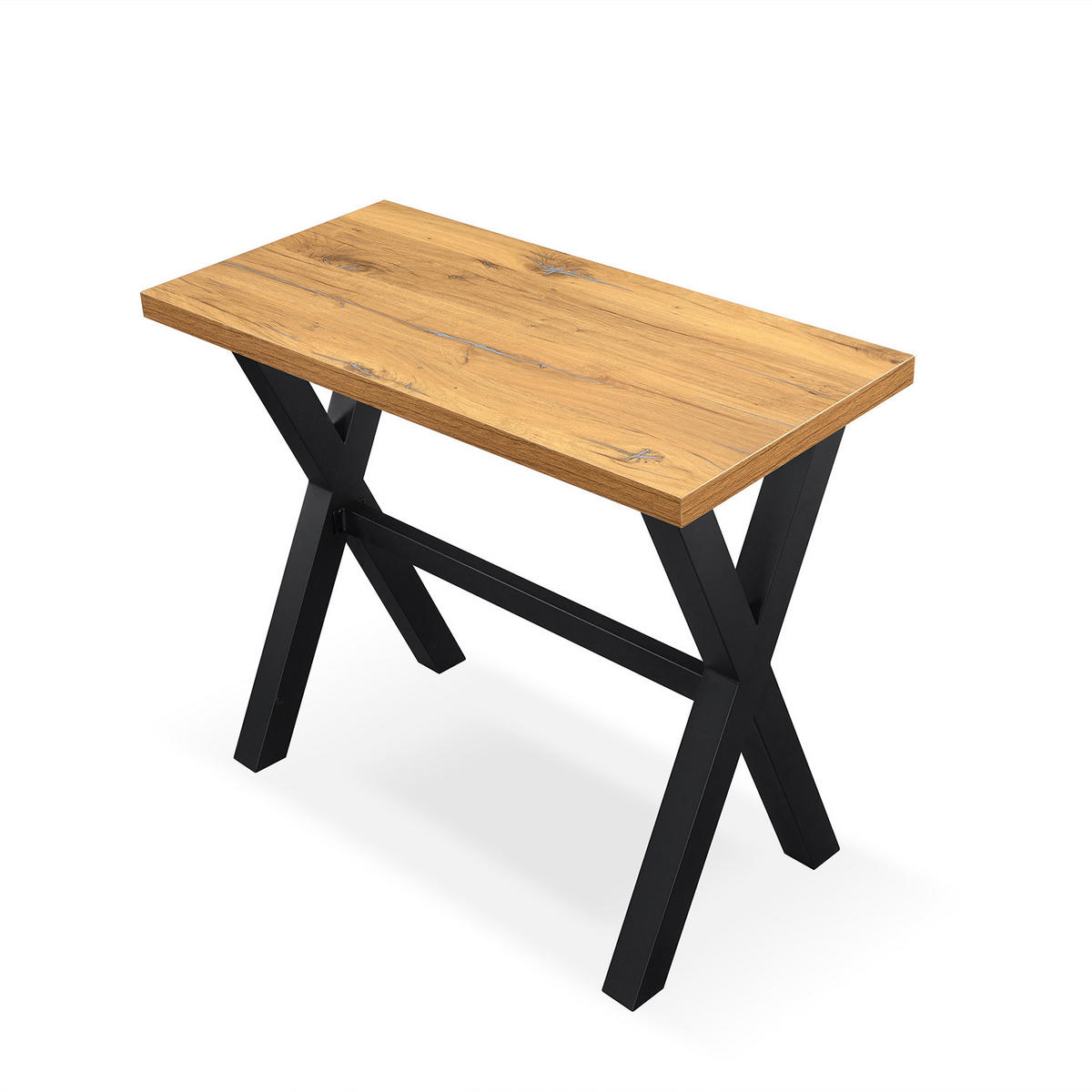 BARTISCH ARNE 120/60/105 cm - Hellbraun/Alteiche, Holzwerkstoff/Metall (60/120/105cm) - DUBI Möbel