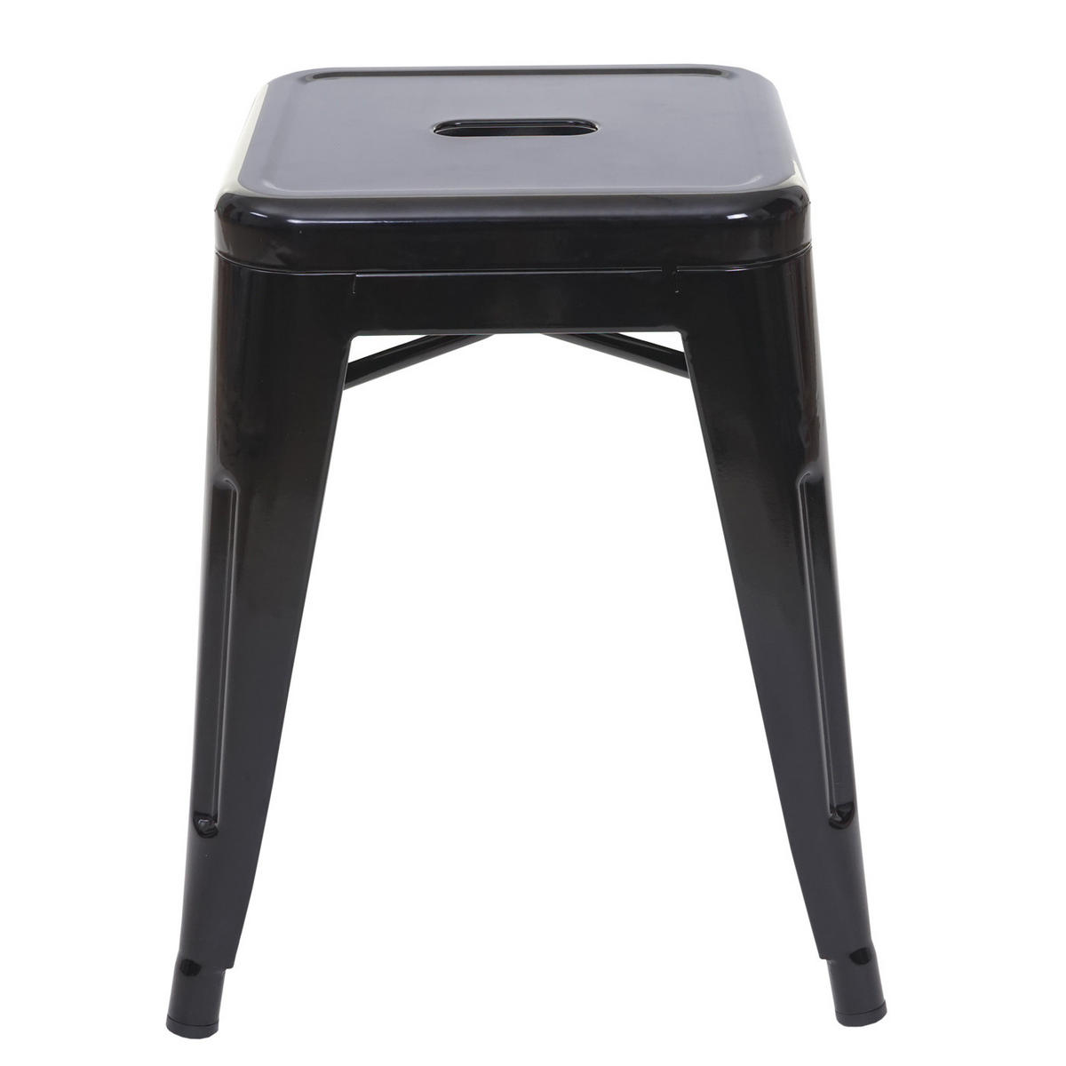 HOCKER Schwarz 2er-Set - Schwarz, Metall (39/46/39cm) - Jamb