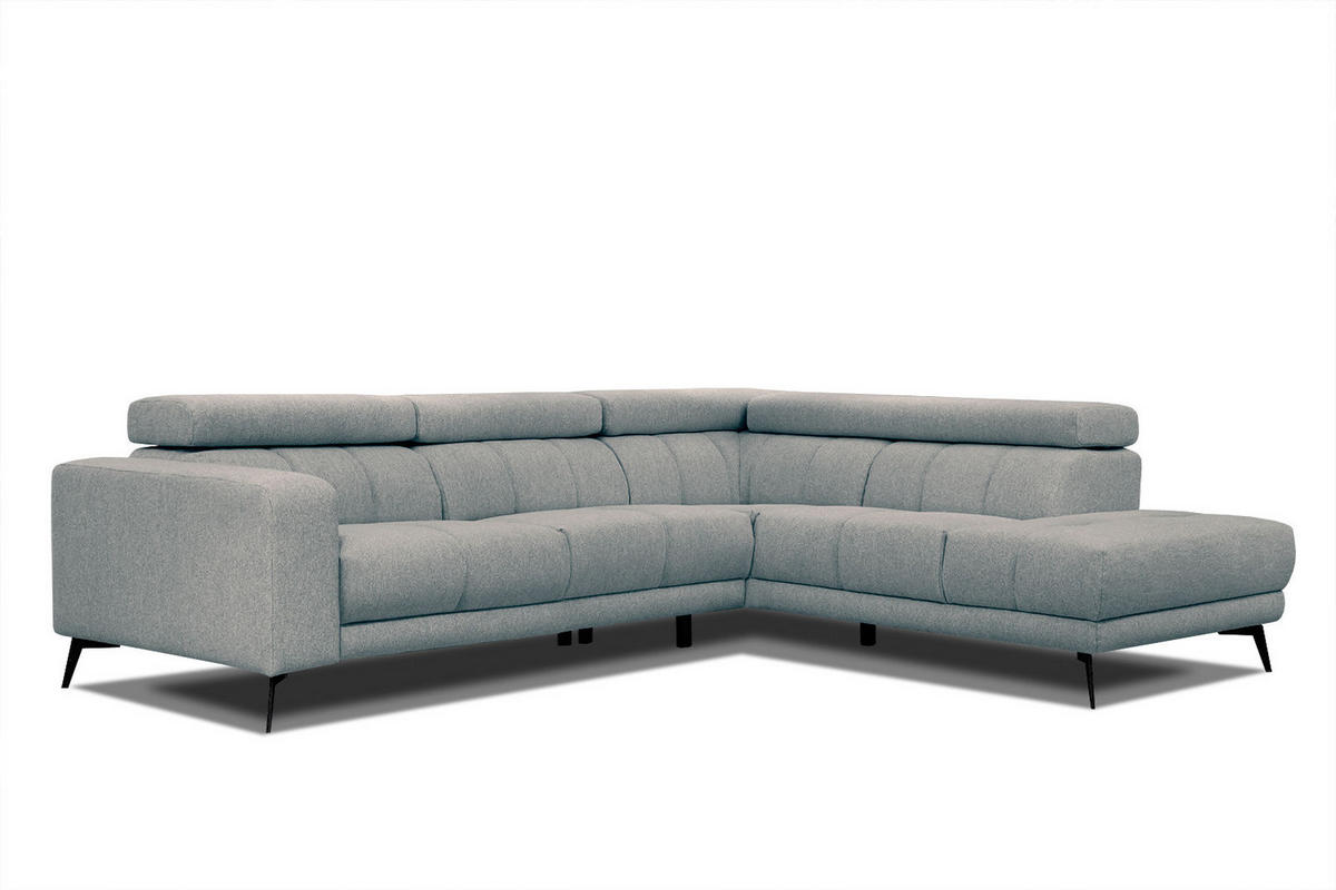 ECKSOFA MORELLO 5-Sitzer, mintgrün - Schwarz/Mintgrün, Holzwerkstoff/Textil (287/228cm) - Courtois Laville