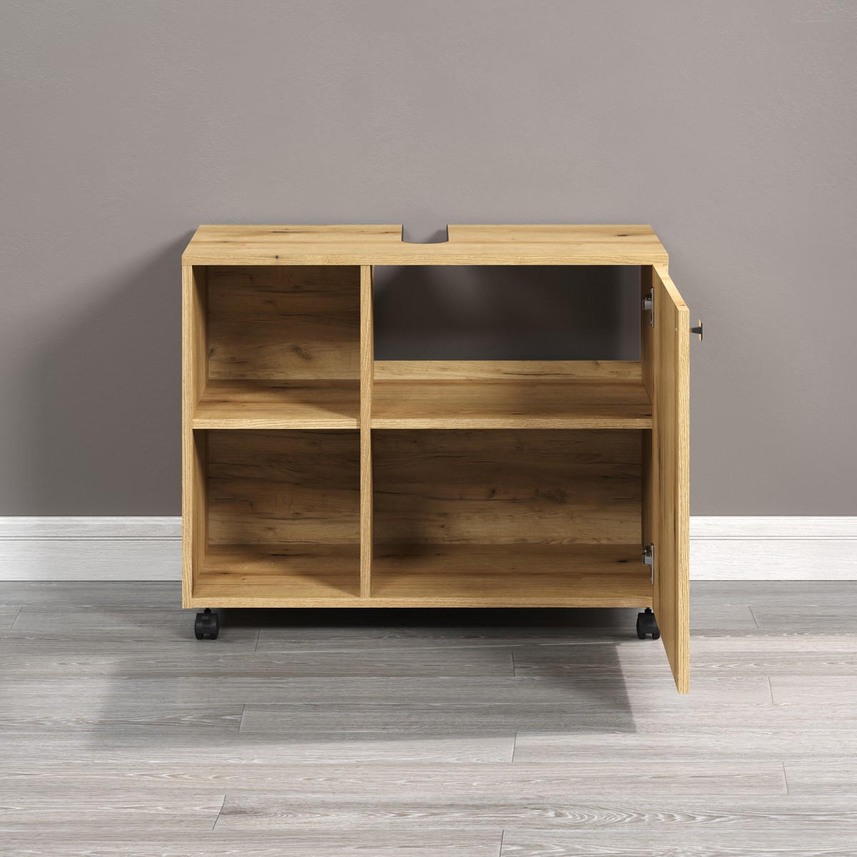 WASCHBECKENUNTERSCHRANK PureBliss Eiche Dekor - Eichefarben, Holzwerkstoff (80/64/42cm) - Trendteam