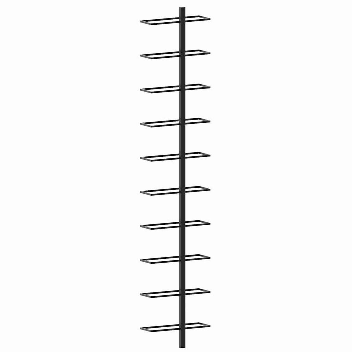 WEINREGALE zur Wandmontage Für 10 Flaschen, aus Metall, Schwarz, 2-teiliges Set - Schwarz, Metall (24/126.2/9cm) - vidaXL