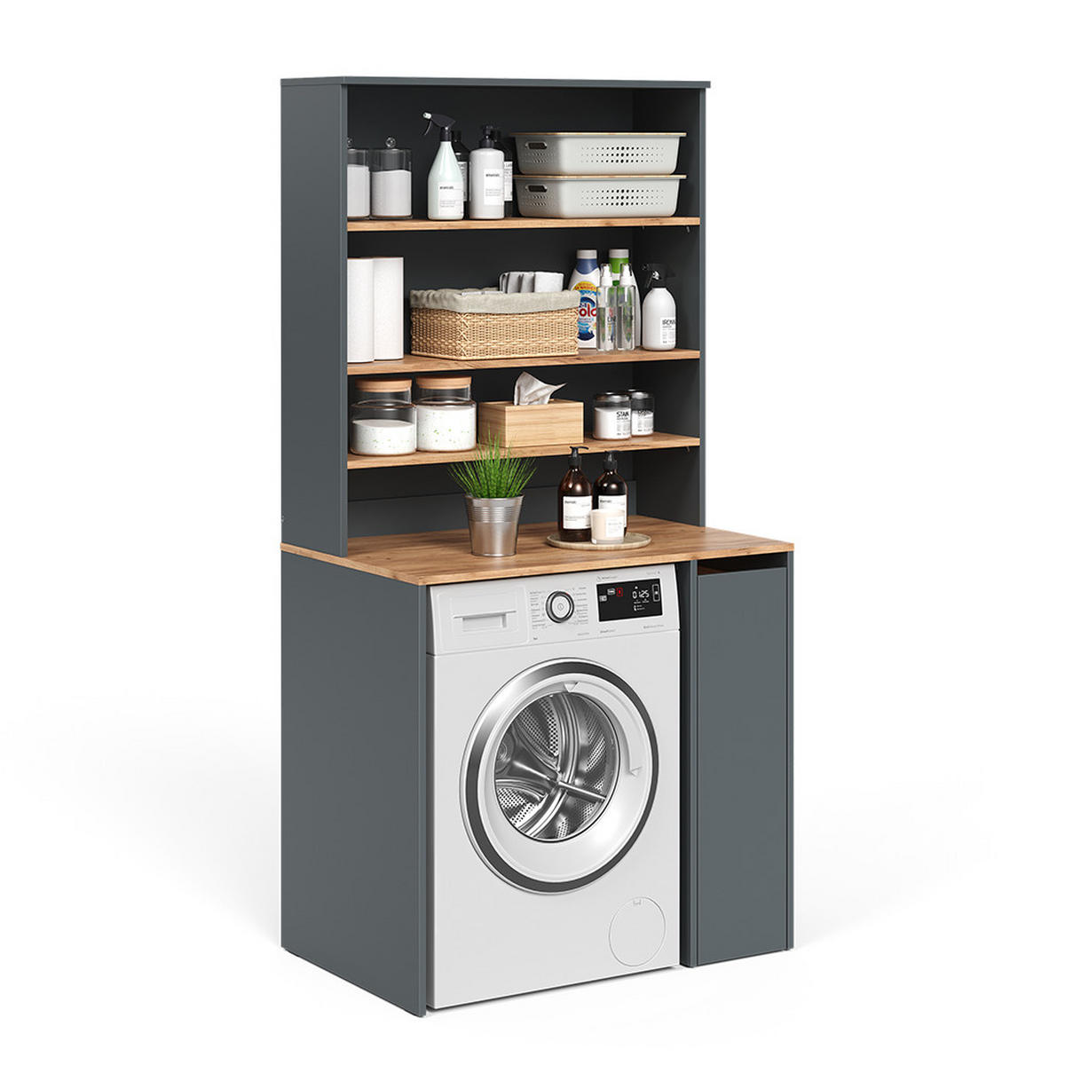 SKŘÍŇKA NA PRAČKU Viktor Antracit/zlatý dub - medově dubová/antracitová, kompozitní dřevo (93.6/88.2/60cm) - Vicco