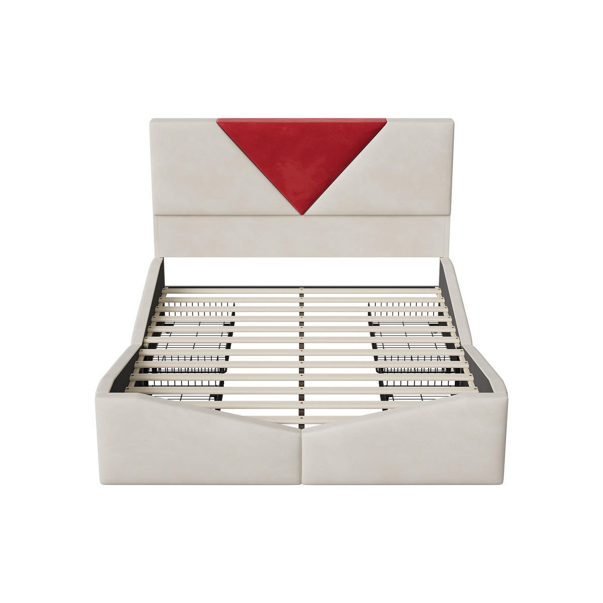 POLSTERBETT 140x200 cm mit 4 Schubladen, LED & USB, Doppelbett mit Kopfteil Stauraum, Beige - Beige, Metall (140/200cm) - EuroLiving