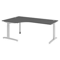 SCHREIBTISCH Serie-XB 120/200/74 cm in Graphitfarben/Silberfarben - Silberfarben/Graphitfarben, Holzwerkstoff (120/200/74cm) - bümö