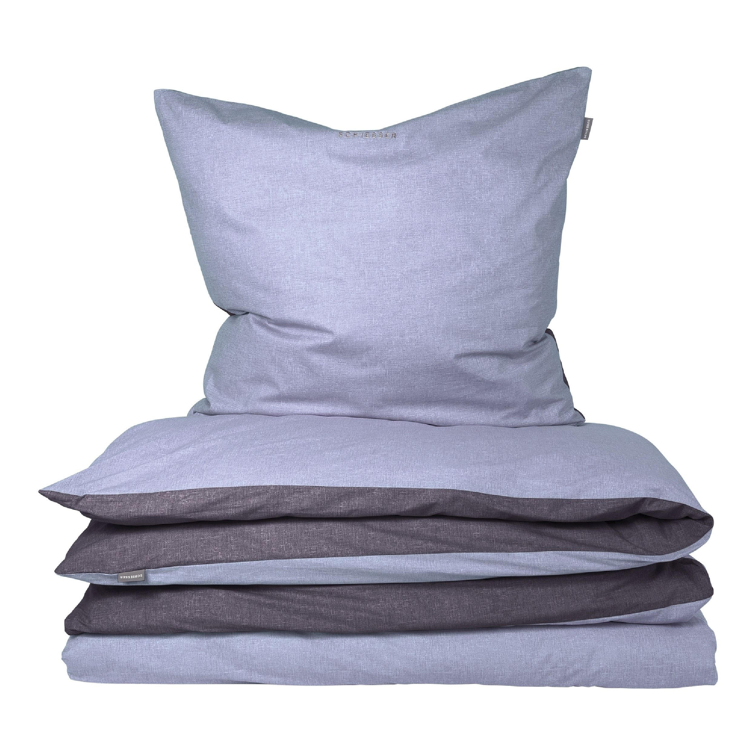 BETTWÄSCHESET Doubleface Renforcé 2-teilig 135x200 cm Blau - Blau, Textil (135/200cm) - SCHIESSER