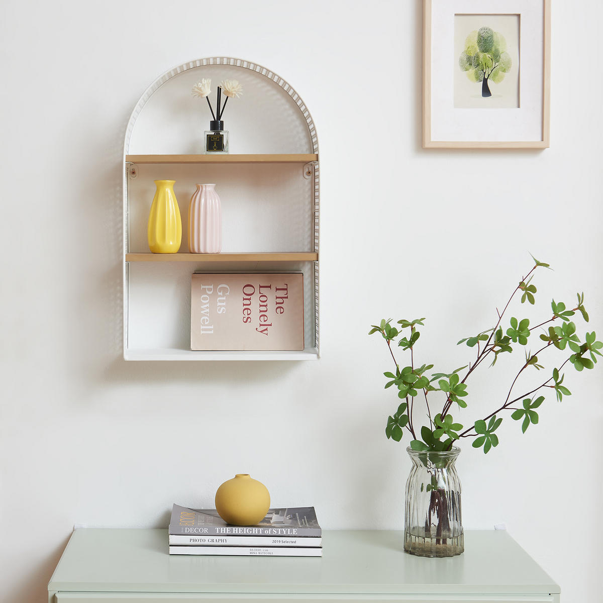 WANDREGAL Jäller II. - Weiß, Holzwerkstoff/Metall (34.5/53/13.5cm) - [en.casa]