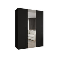 DREHTÜRENSCHRANK 202/150/52 3-türig - Schwarz, Holz (150/202/52cm) - Abiks Möbel