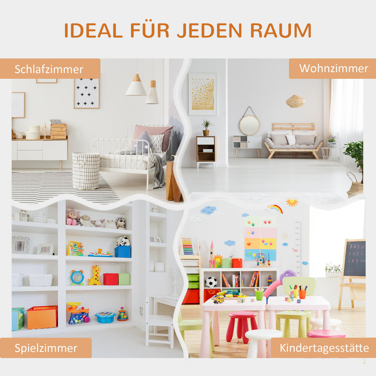 KINDERREGAL - Hellbraun, Holzwerkstoff (30/62/103cm) - HOMCOM