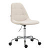 DREHSTUHL Stoff creme - Chromfarben/Creme, Textil/Metall (47/79/56cm) - CLP