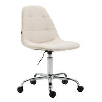 DREHSTUHL Stoff creme - Chromfarben/Creme, Textil/Metall (47/79/56cm) - CLP