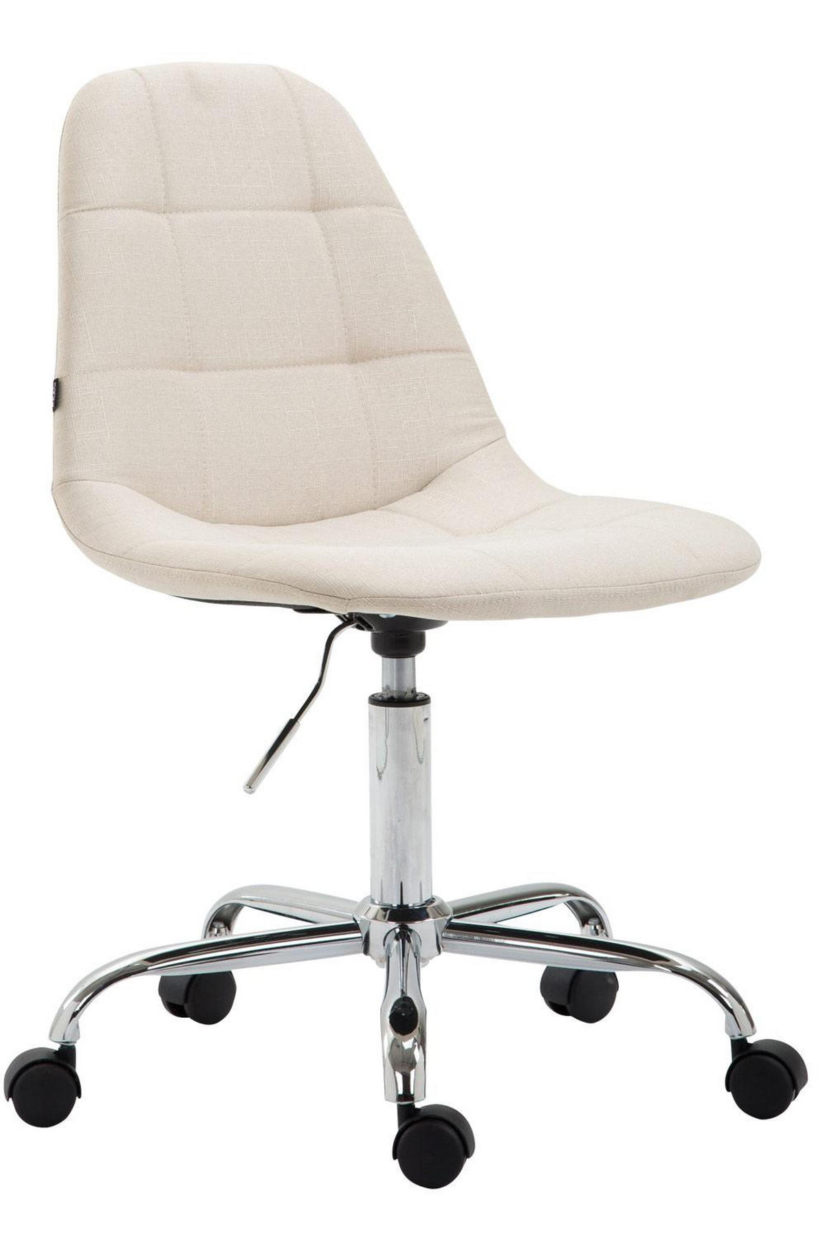 DREHSTUHL Stoff creme - Chromfarben/Creme, Textil/Metall (47/79/56cm) - CLP