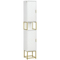 HOCHSCHRANK DE-12367 30/30/171 cm Weiß/Gold - Weiß, Holzwerkstoff (30/170.7/30cm) - ComfortXL