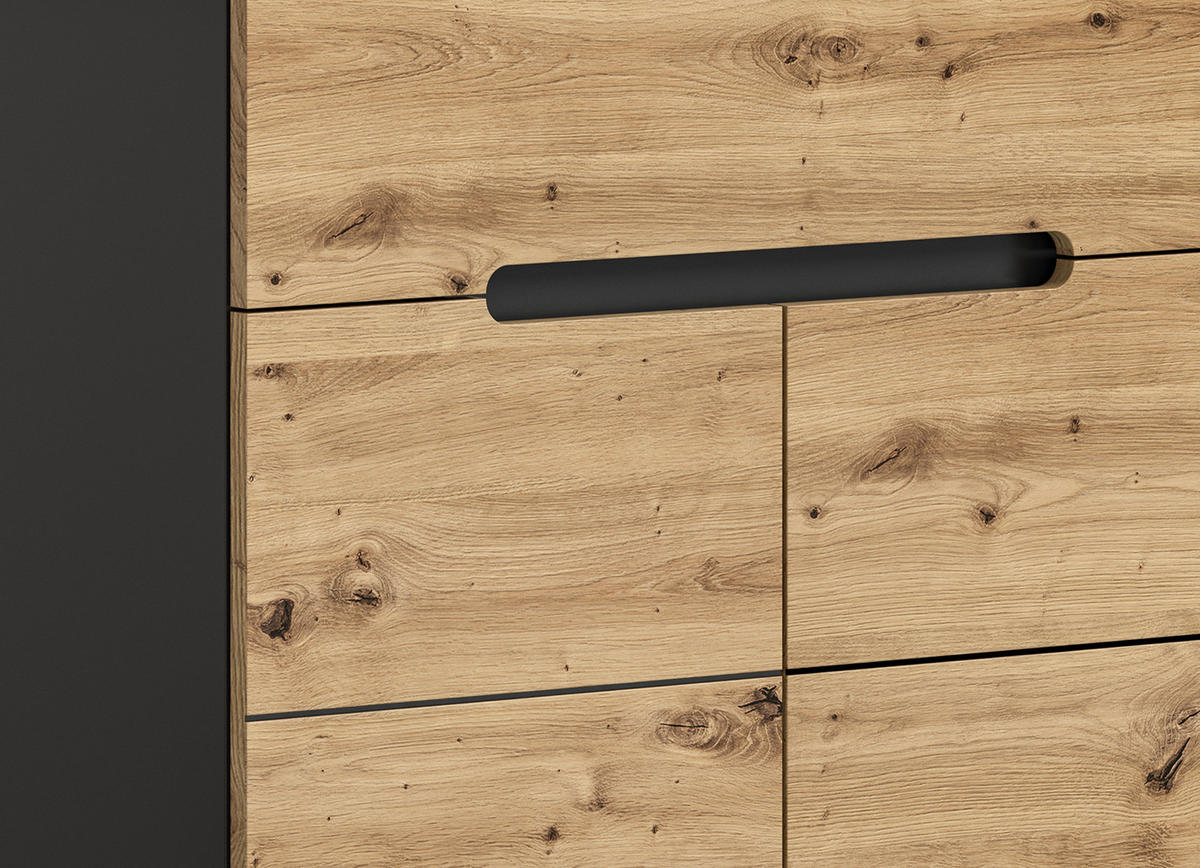 SITZBANK Canu Garderobe in Basalt grau Nachbildung und Artisan Nachbildung B/H/T: 80x45x37 cm - Grau, Holzwerkstoff (80/45/37cm)