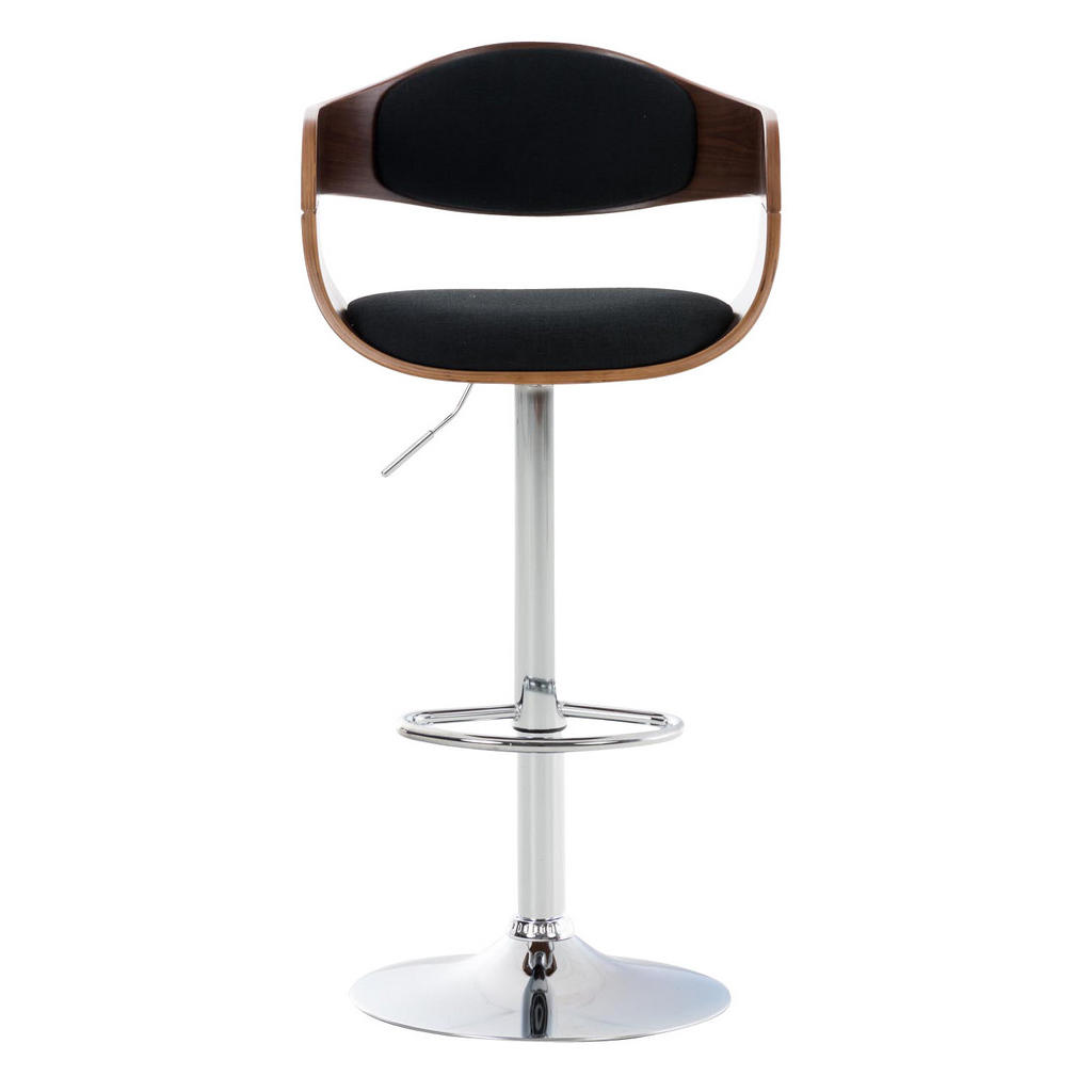 Thumbnail - CLP Barhocker, Schwarz, Walnuss, Textil, 50x88x48 cm, Esszimmer, Barmöbel, Barhocker