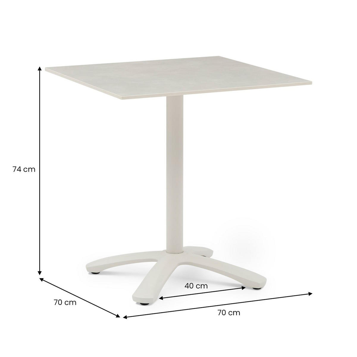 GARTENTISCH MASA - Creme, Metall (70/70/74cm) - IDIMEX