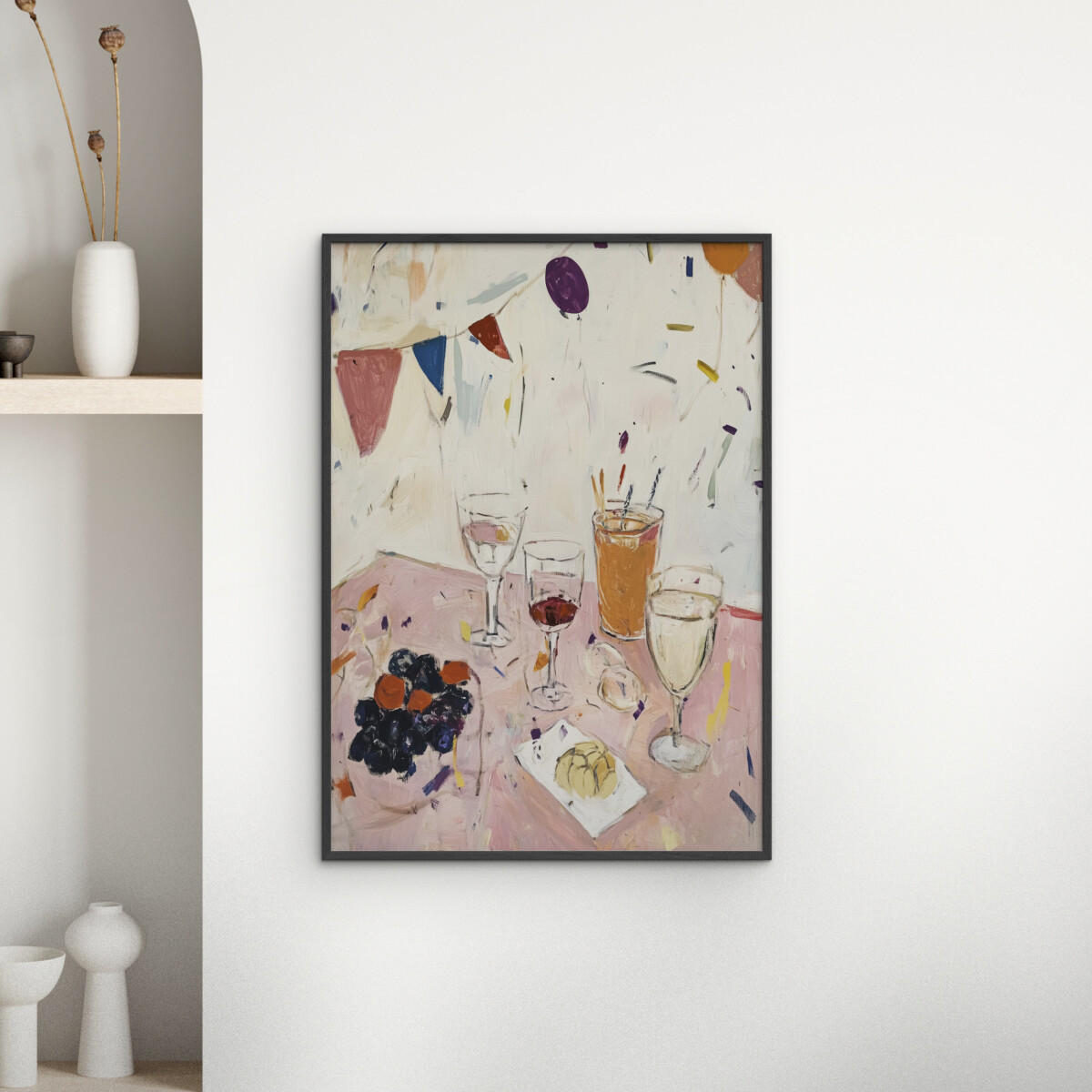 POSTER mit Rahmen Treechild - Party Time No 1 - Multicolor/Schwarz, Holz/Papier (50/70cm) - Poster&Frame