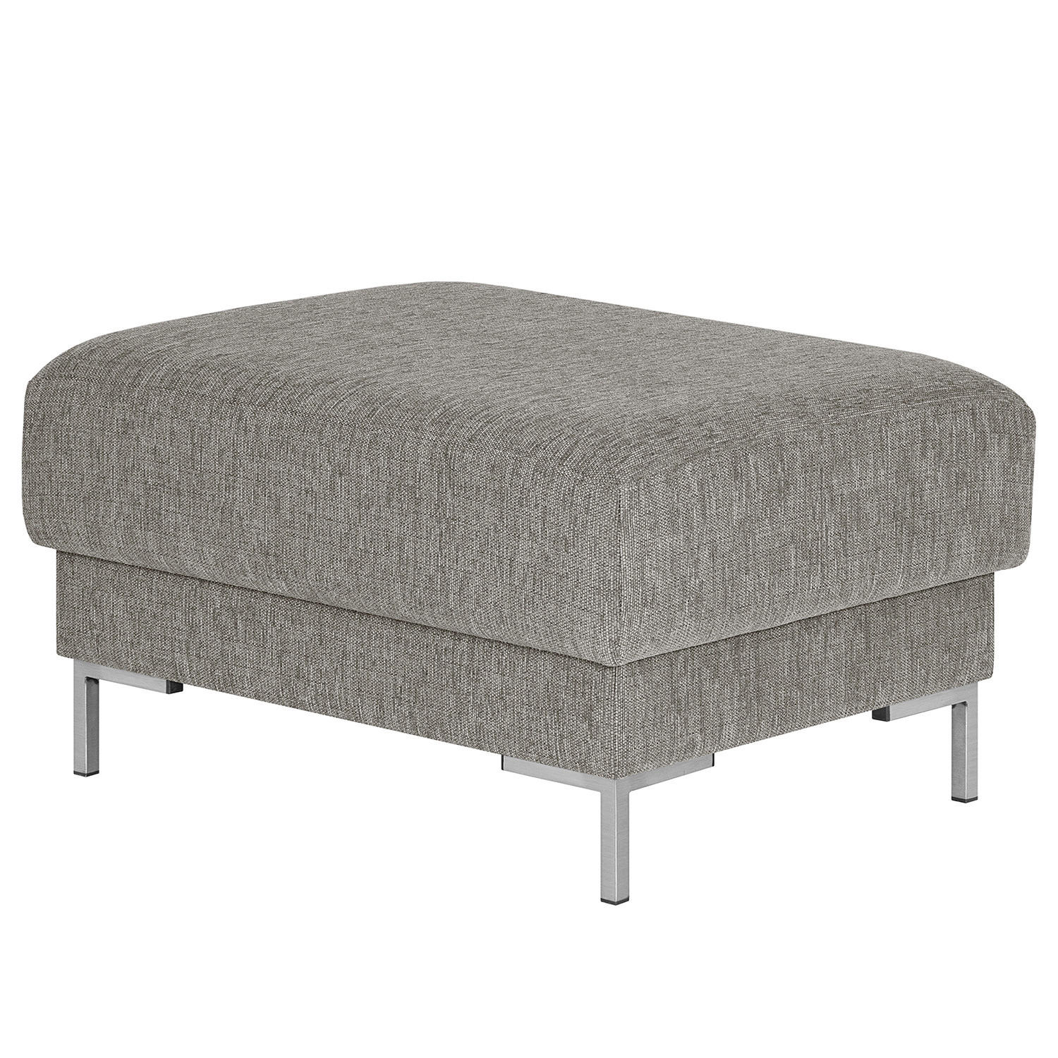 POLSTERHOCKER - Silberfarben/Hellgrau, Textil/Metall (80/44/61cm) - home24