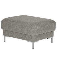POLSTERHOCKER - Silberfarben/Hellgrau, Textil/Metall (80/44/61cm) - home24