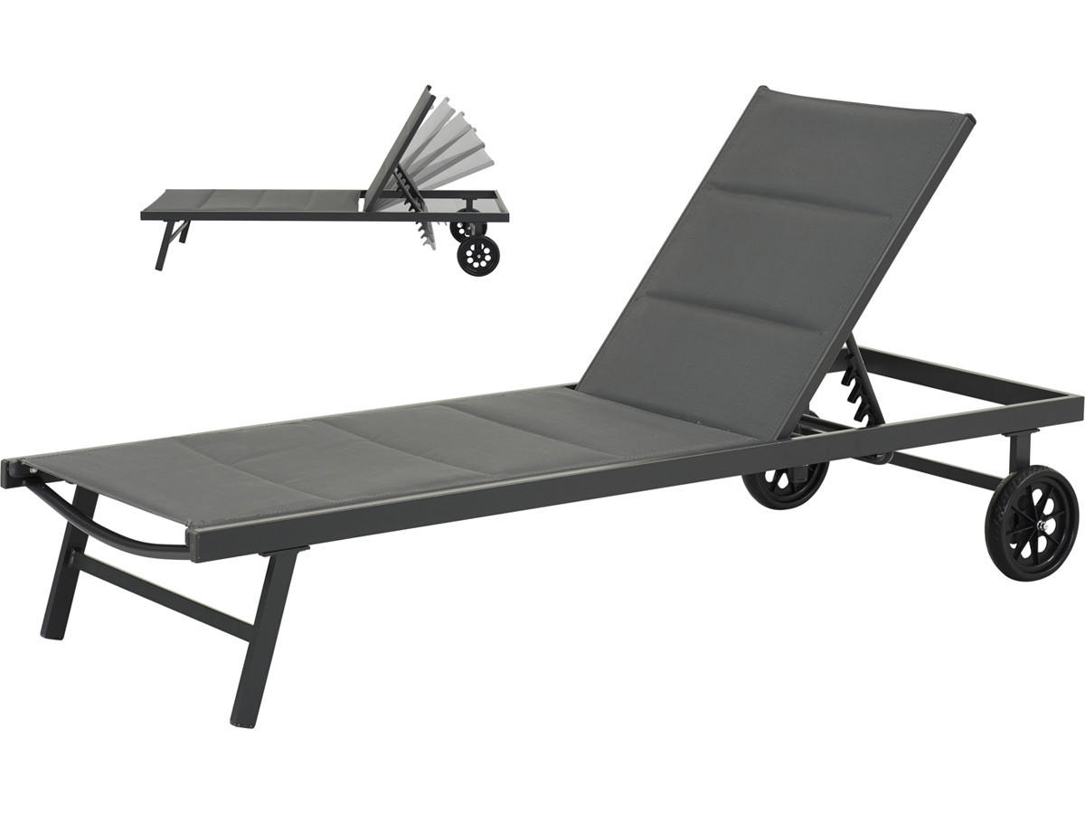SONNENLIEGE bella Grau - Grau, Metall (65/91/200cm) - Habitat Garten