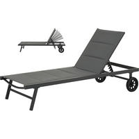SONNENLIEGE bella Grau - Grau, Metall (65/91/200cm) - Habitat Garten