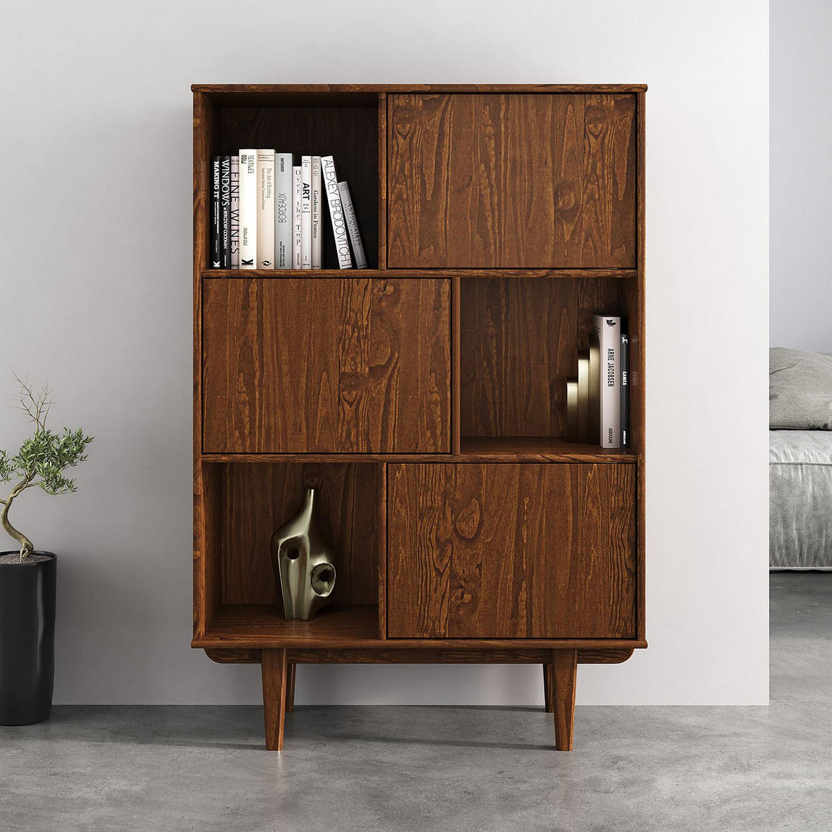 HIGHBOARD SIMONA - Kastanienfarben, Holz (95/139/37cm) - IDIMEX