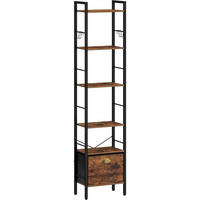 BÜCHERREGAL mit Schublade und Haken 24 x 40 x 173 cm Vintagebraun - Braun, Holzwerkstoff (40/173/24cm)
