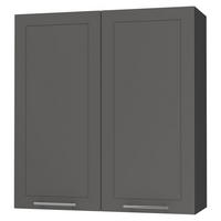 KÜCHENHÄNGESCHRANK Kvantum W4/90 Graphit Matt / Schwarz Matt 90 / 32,5 / 96cm - Schwarz/Graphitfarben, Holz/Holzwerkstoff (90/96/32.5cm) - Feldmann-Wohnen